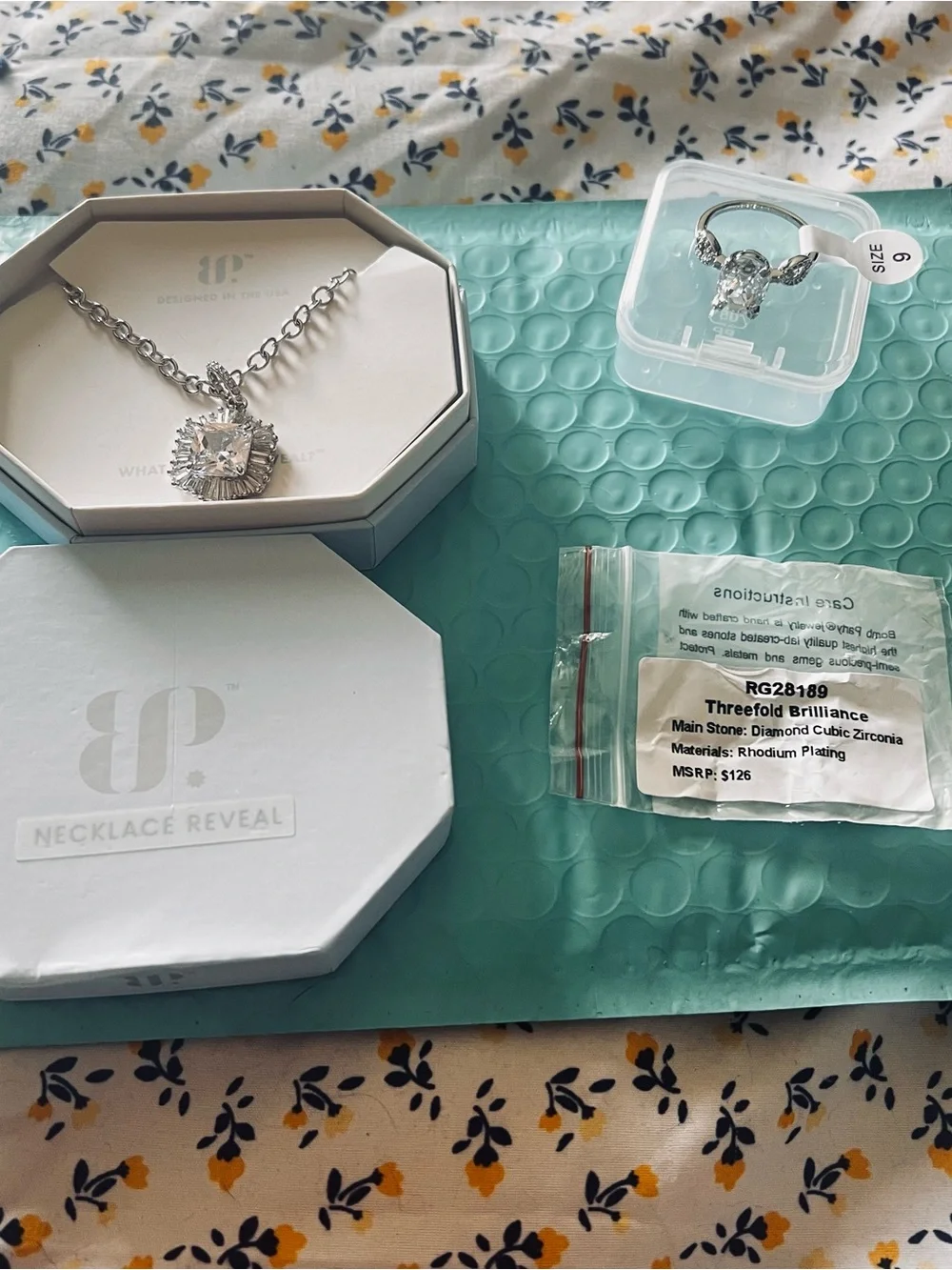 Bomb Party Necklace and Ring Set NWT